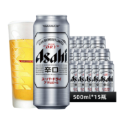 PLUS会员：Asahi 朝日啤酒 超爽 辛口啤酒 500ml*15听
