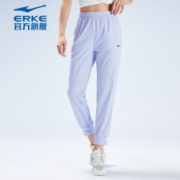 鸿星尔克运动裤女2023夏季百搭针织裤薄款束脚运动休闲长裤卫裤