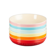 酷彩（Le Creuset）炻瓷法式彩色深盘套装冷热菜盘饺子盘餐盘水果盘彩虹系列6件套