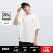 太平鸟男装【大力水手联名】2023年夏季新款重磅T恤男刺绣短袖 白色（宽松） L