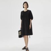 broadcast 播 泡泡袖桑蚕丝连衣裙 DDQ2LD5051