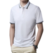 凡客诚品男士夏装翻领纯色薄款POLO衫中青年打底衫有领休闲男装免烫衫 2302白色 M体重85-100斤