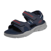 斯凯奇（Skechers）男鞋户外沙滩鞋透气软底魔术贴凉鞋237286父亲节礼物 海军蓝色/灰色/NVGY 41
