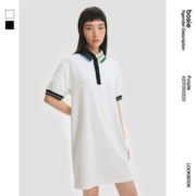 bosiepurple夏季女连衣裙polo领两穿连衣裙polo裙