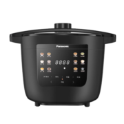松下（Panasonic）4L电压力锅 焗鲜锅 电压锅 开盖火锅料理 电饭锅 24h人性化预约 NF-PC401-K