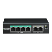 磊科（netcore）S6P 6口百兆POE交换机 5口监控摄像头分离器 非网管网络交换器 网线供电 AI智能企业级
