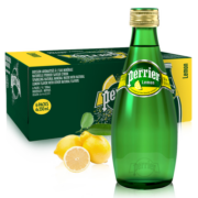 巴黎水（Perrier）法国原装进口 柠檬味气泡水 330ml*24 玻璃瓶 整箱装