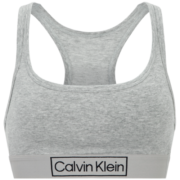 Calvin Klein内衣【JENNIE同款复古引力带】女无钢圈轻运动美背文胸QF6768AD P7A-椰青灰 M 推荐75B-85A