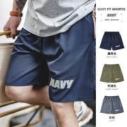 马登工装美式复古NAVY反光松紧腰短裤宽松透气速干运动训练裤男夏