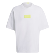 adidas阿迪达斯官方三叶草男装运动上衣圆领短袖T恤GN8050 白/亮黄荧光 S(参考身高:173~178CM)