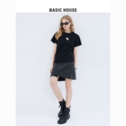Basic House/百家好薄款t恤女2023夏新款高档甜辣设计感别致上衣