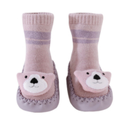 艾尼熊男女宝宝中筒加厚保暖地板袜防滑秋冬季软底初生婴儿室内鞋