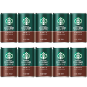 星巴克 (Starbucks)星倍醇 罐装即饮浓咖啡饮料 黑醇摩卡 180ml*10罐