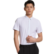 利郎官方暗门襟衬衫男短袖提花纹夏季商务男士短袖衬衣 白(G2XZC0091Y) 41