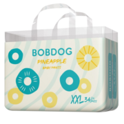 巴布豆（BOBDOG）新菠萝拉拉裤小内裤婴儿尿不湿一体裤弱酸亲肤成长裤柔软超薄透气大吸量 菠萝裤 新菠萝拉拉裤XXL34片
