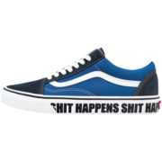 VANS范斯官方 Old Skool克莱因蓝醒目条纹随性标语板鞋出游好鞋 蓝色 37