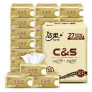 C&S 洁柔 金尊纯韧系列 抽纸 3层*100抽*27包*6件
