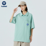 hummel 大黄蜂 2023新款 情侣款五分袖立领五分袖POLO衫