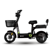 斯波兹曼爱玛出品新国标可上牌小萌豆48V12AH铅酸小型成人电动车 亚黑-源彩红