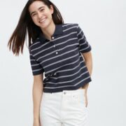 UNIQLO 优衣库 女士休闲条纹短POLO衫 459199