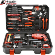 KAFUWELL 卡夫威尔 工具箱 工具套装 电钻套装 600W冲击电钻组合128件套 P14006A