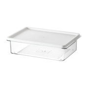 懒角落 冰箱收纳盒保鲜盒塑料密封盒食品收纳盒可冷冻冰柜储物盒 中号（1.1L）
