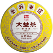 大益茶叶 普洱茶 皇茶系列金针白莲 普洱熟茶 ( 2101/2201批次随机) 单饼装 357g * 1饼