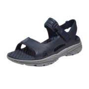 斯凯奇（Skechers）2023夏季新款男士轻质休闲塑膜凉鞋外穿开车鞋子243094 海军蓝色/灰色/NVGY 41