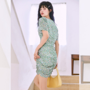 限s码：乐町 女装 浪漫碎花连衣裙
