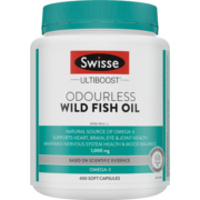 Swisse斯维诗 无腥味野生鱼油软胶囊Omega-3 1000mg400粒 DHA+EPA 平衡血脂守护心眼脑血管 成人中老年人适用