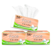 洁柔洁柔抽纸 4D科技压花3层100抽纸面巾粉Face亲肤可湿水 立体压花 12包
