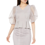国内740元！SNIDEL 2023夏新品女士V领泡泡袖褶皱衬衫SWCT231201  302.1元含税直邮