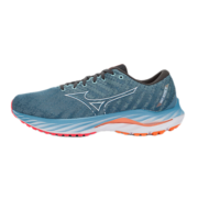 美津浓（MIZUNO）男女运动鞋稳定支撑透气鞋面耐磨跑步鞋WAVE INSPIRE 19 01/灰蓝色/白色/亮橙色 44