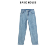 Basic House/百家好爱心牛仔裤2023夏季新款设计感小众直筒休闲裤