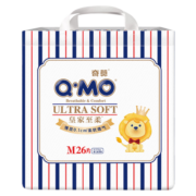 奇莫Q-MO皇家至柔纸尿裤M26片(6-11kg)尿不湿中号超薄透气超能吸