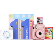 富士instax立拍立得 一次成像相机 mini11精美礼盒 绯樱粉（含10张相纸）