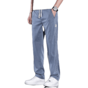 真维斯（Jeanswest）天丝牛仔裤男夏季薄款潮牌直筒宽松男士冰丝阔腿夏天休闲长裤子 蓝色 M