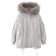 雪中飞2023秋冬新款保暖气质女式大毛领短款防风时尚女羽绒服潮