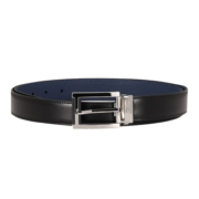 万宝龙（MONTBLANC）奢侈品男士时尚百搭矩形针扣式腰带黑色/蓝色126009