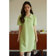PLUS会员：DUSHU 独束 女士Polo领连衣裙 23DS82069