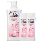 京喜特价APP、需抢券、概率券：清扬（CLEAR）洗发水 樱花沁爽型500g+100g*2瓶