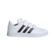 adidas「T头鞋」阿迪达斯轻运动VL COURT男小童魔术贴板鞋小白鞋 白/黑 31.5(190mm)