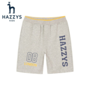 HAZZYS品牌童装男童五分裤短裤夏季新款男童儿童简约休闲宽松短裤中大童 花灰 105