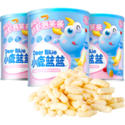 小鹿蓝蓝_推荐_婴幼儿泡芙条 6个月以上宝宝零食手指泡芙冻干条 鲜虾味3罐