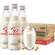 【进口】泰国vamino哇米诺原味豆奶300ml*24装植物蛋白饮料玻璃瓶