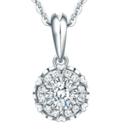 周大福（CHOW TAI FOOK）钻石宠爱系列 甜心项链18K金钻石吊坠 U185970 ￥3500