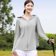 茉寻  防晒衣女款  夏季薄款 冰丝防晒服  插肩款  原纱 帽檐可拆卸