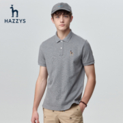 Hazzys哈吉斯夏季男士短袖T恤宽松休闲多彩polo衫男T衣服潮流