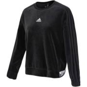 阿迪达斯Adidas女装卫衣VELOUR CREW运动训练休闲套头衫HG1843黑色 L