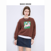 Basic House/百家好ins牛仔洛丽塔卫衣2023夏季新款宽松显瘦上衣